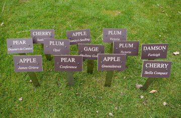 150mm X 100mm Bronze coloured 'Rowmark' Engraving Laminate with Stainless Steel Stakes