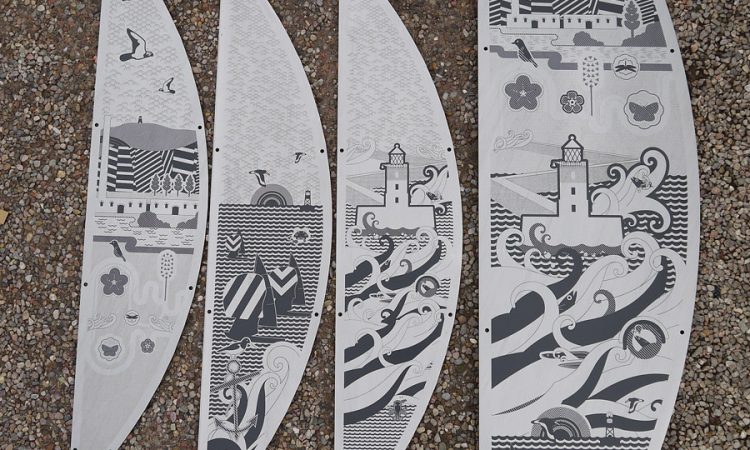 Laser etching - 2 Metre high laser cut & etched stainless steel