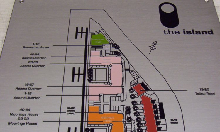3' x 2' engraved stainless multicolour directory