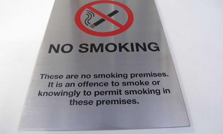 A4 Brushed stainless steel 'no smoking' sign