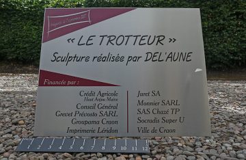 Brushed stainless steel engraved and filled