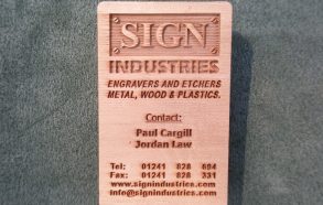 Cedar etched plaque