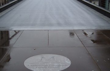 Millennium Bridge Floor Graphics in stainless steel