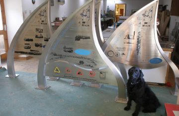 Part of a series of signs for Arbroath harbour area