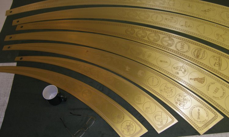 Parts of a sculpture at Holyhead railway station