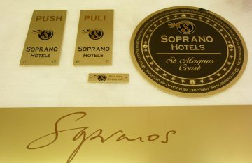 Superb Brass signage system for an Aberdeen Hotel