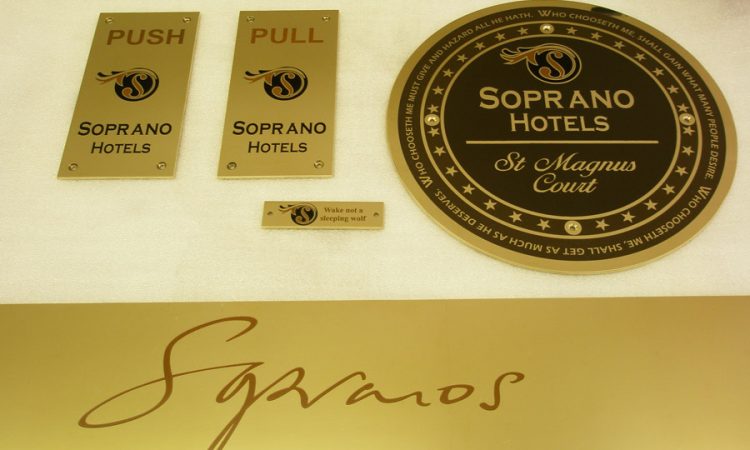 Superb Brass signage system for an Aberdeen Hotel