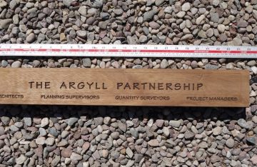 600 x 85 mm laser engraved Iroko