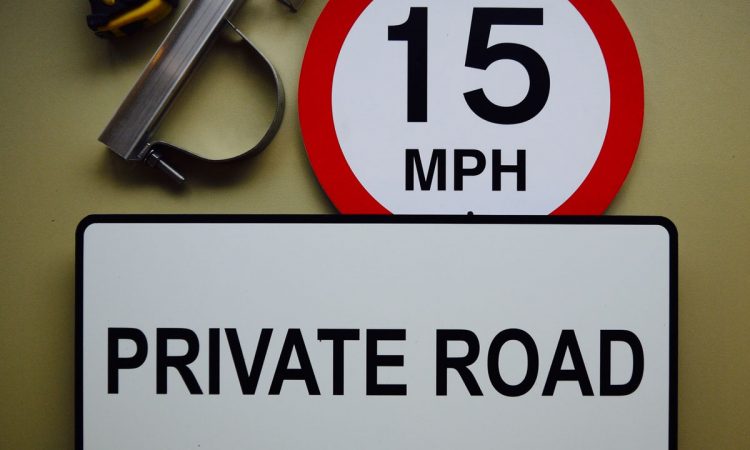 Aluminium & Foamex private road sign