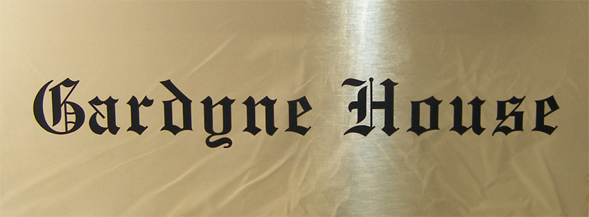 Brass house sign, Brass house signs